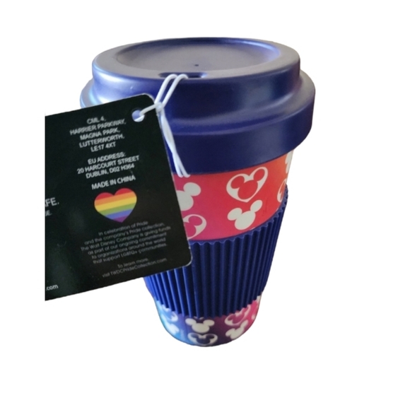 Disney Mickey Mouse Logo With Hearts Pride Collection Bamboo Travel Mug - Picture 6 of 6